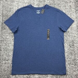 APT. 9 Lounge Men's Medium V Neck Short Sleeve Blue Striped Casual T Shirt NEW